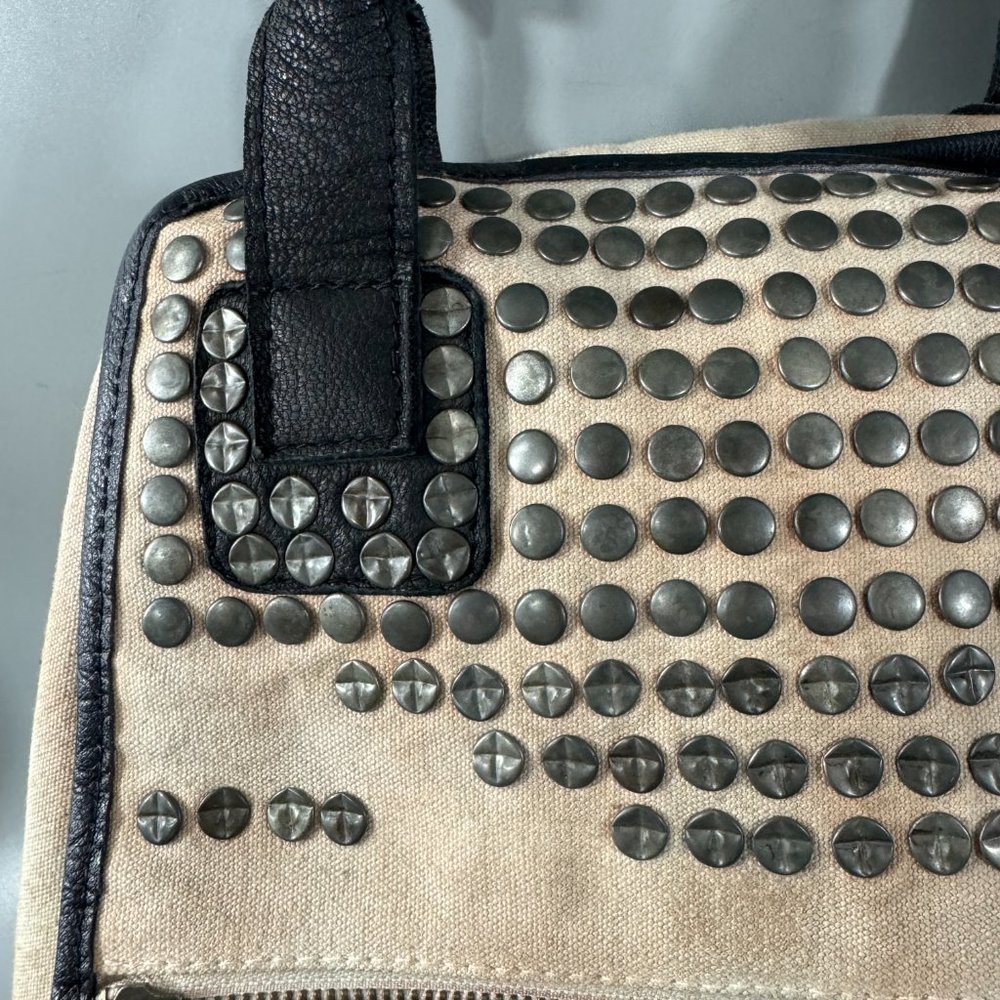 Free People Ryman Distressed Tote Studded Expendable Zipper Center - Picture 2 of 16